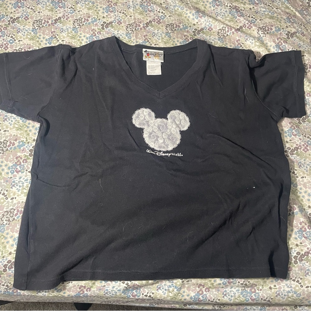 Walt Disney world womans lace mickey tshirt